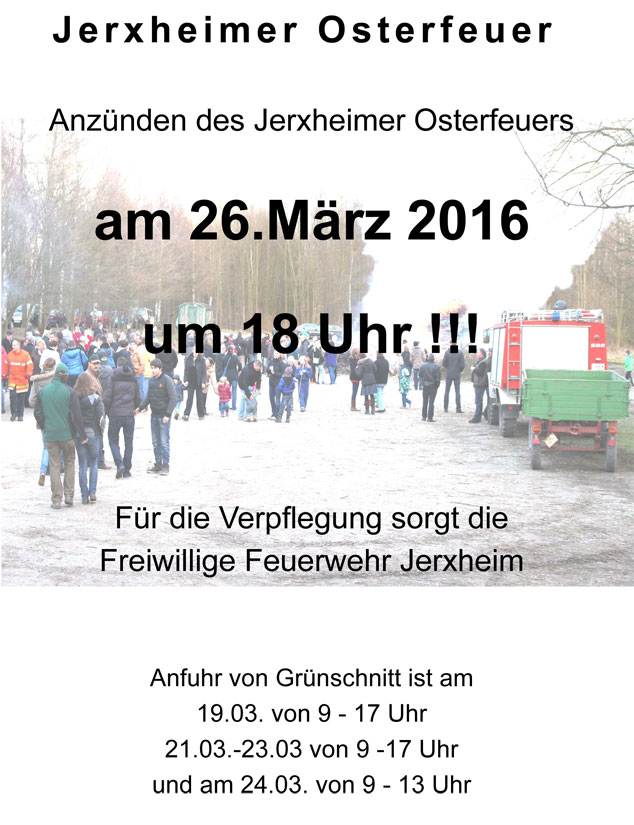 Jerxheim Informiert Osterfeuer 2016