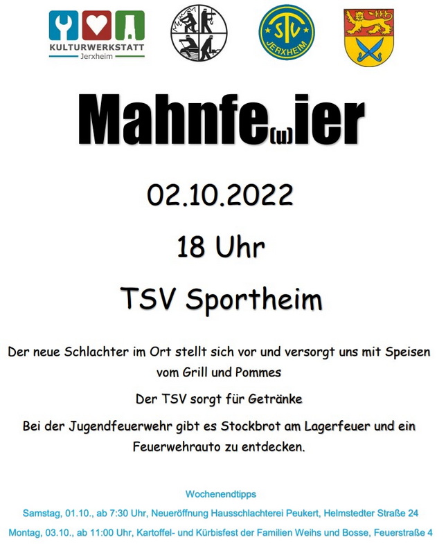 Mahnfeier 2022 in Jerxheim
